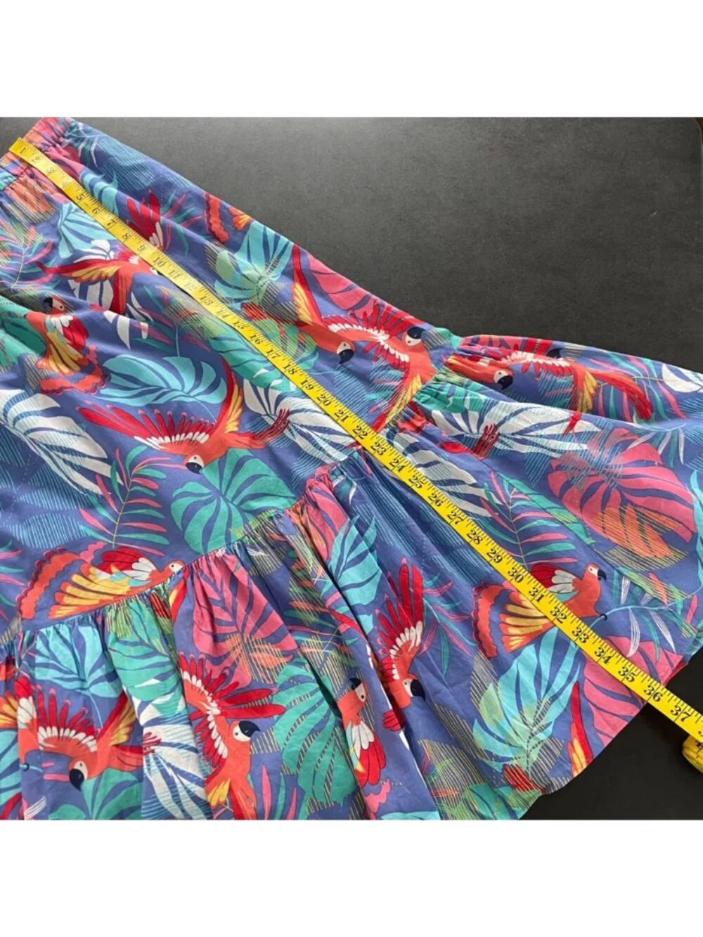 Talbots Women Tropical Parrot Midi Skirt Size S Resort Coastal Vacation Colorful - Picture 11 of 11